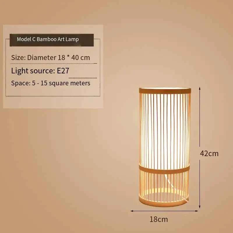 Art Chinese Floor Lamp Retro Bamboo Weaving Living Room Tea Room Japanese Bedroom Classic Creative Ornament Lighting Fixtures