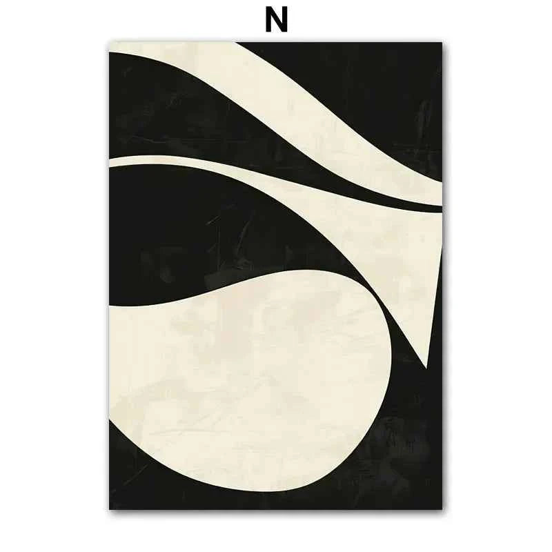 Wall Art Beige White Flower Vintage Abstract Geometry Print Living Room Home Decoration Poster Canvas Painting Wall Pictures