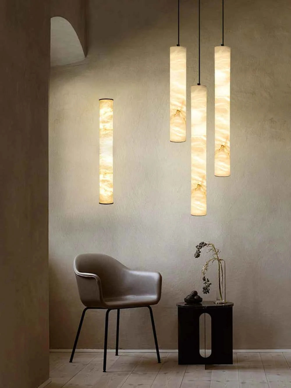 Suspension Luminaire Lampen Dinning Room Pendant Light 2025 Trendy Natural Marble Hanging Lamps LED Alabaster Chandelier