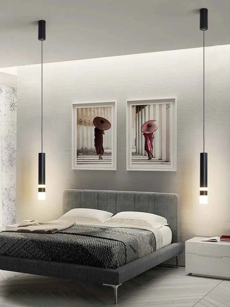 Modern LED Long Pendent Lamp Hanging Bedroom Bedhead pendant Light Suitable For Restaurant Bar Counter Decoration Chandelier