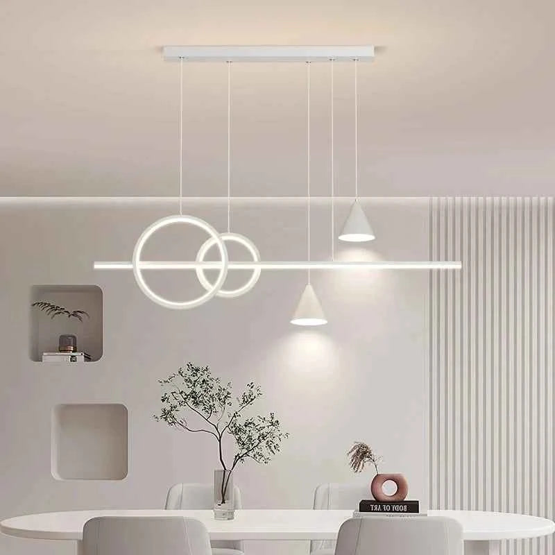 Minimalist Long Strip Restaurant Pendant Lamp Home Interior Decor Living Room Ceiling Chandelier Bar Table Cafe Hanging Lights