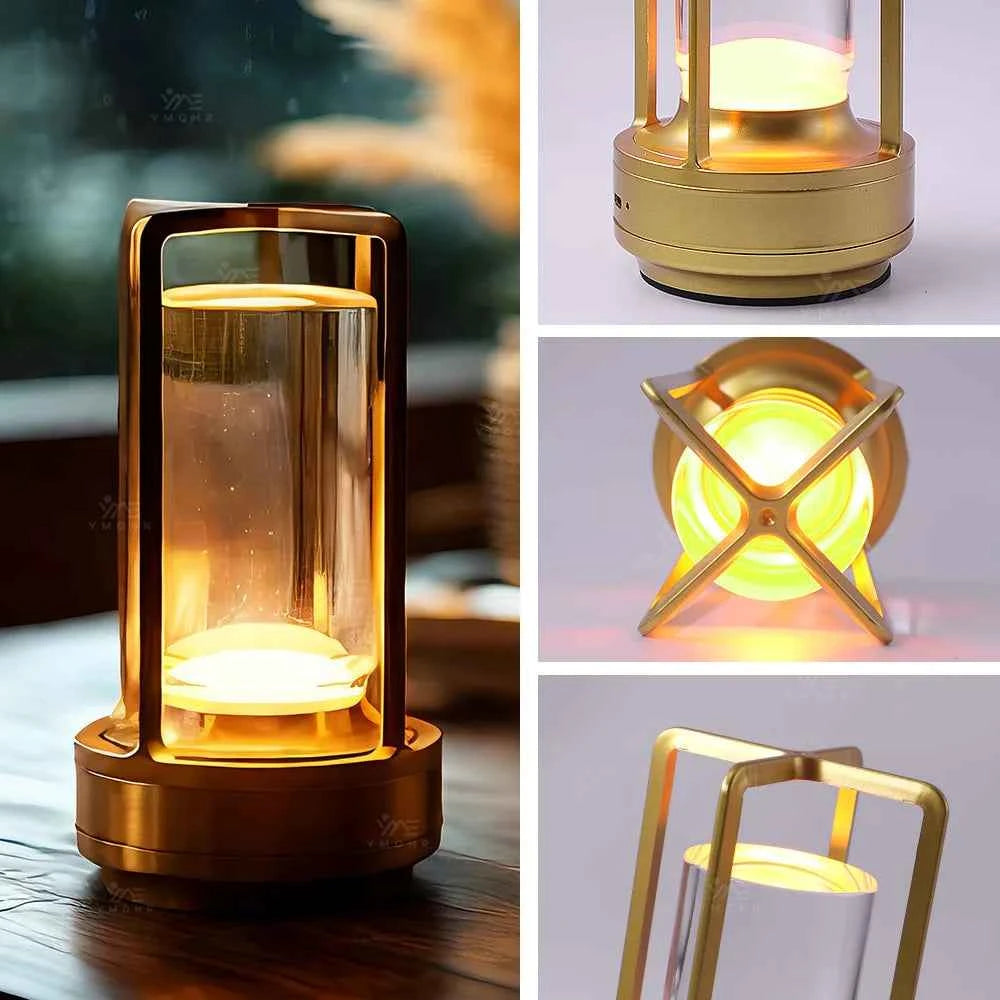 16 Modes Table Lamp LED Rechargeable Dimmable Mood Light Crystal Candle Room Decoration Portable Night Lights For Home Bar Gift