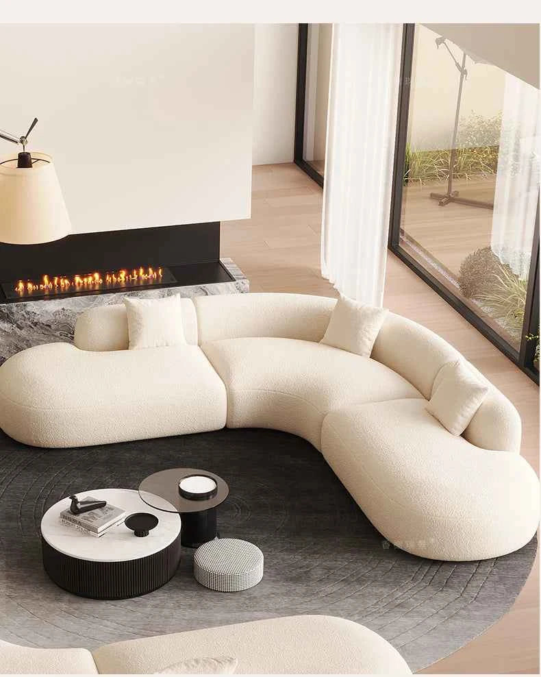 Curved Individual Living Room Sofas Corner Recliner Luxury Nordic Sofas Modern Cloud Single Floor Designer Wood Divano Furniture