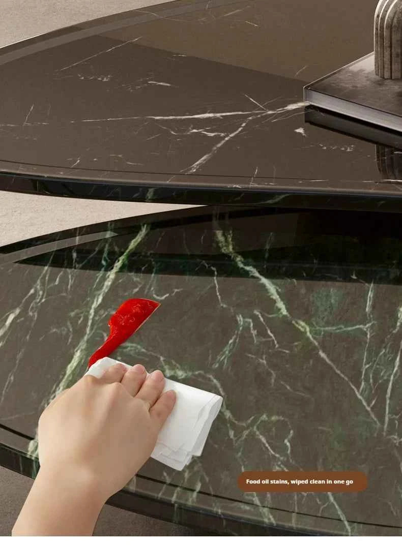 "Luxury Natural Stone Coffee Table - Italian Designer Marble Tea Table, Artistic Freeform Shape for Modern Living Room"