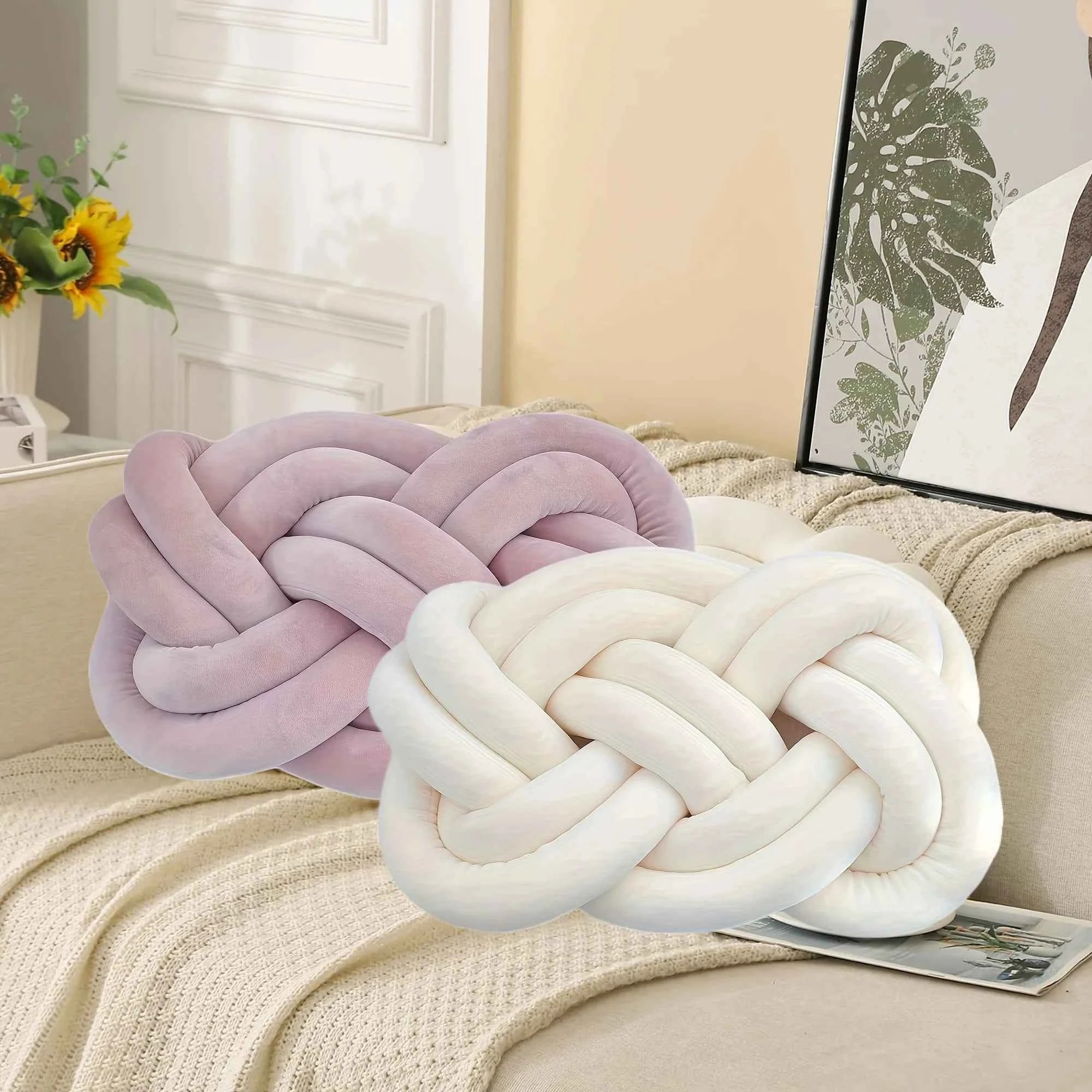 1pc Soft Decorative Knot Pillow for Couch and Bedroom Comfort and Style