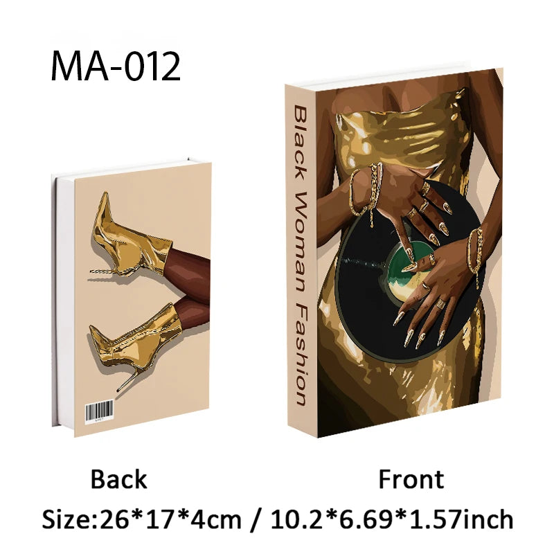 Luxury Openable Fake Books Box Decoration Fashion Black Women Magazine Coffee Table Book Villa Hotel Home Decor Shooting Props - The Homemakers Hub
