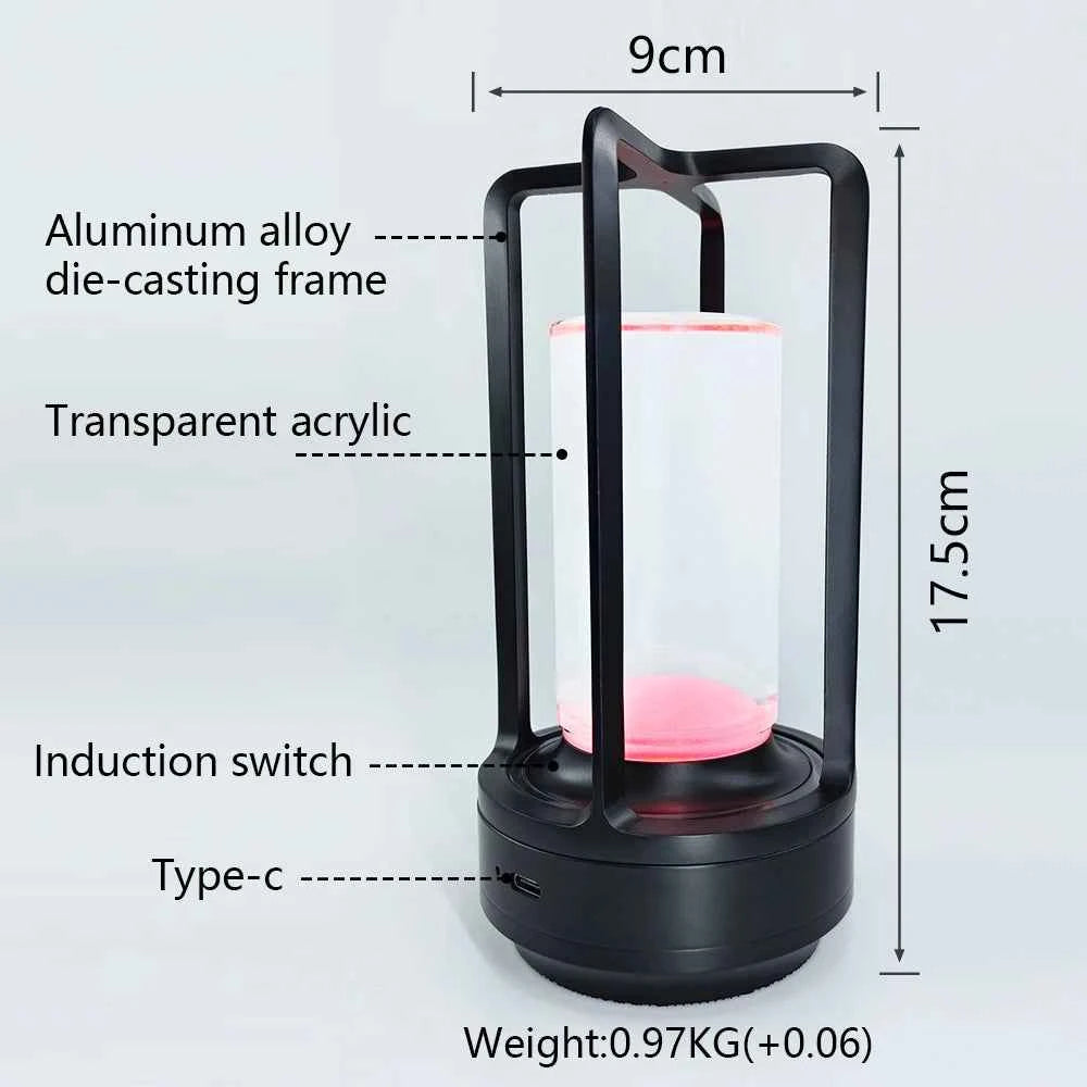 16 Modes Table Lamp LED Rechargeable Dimmable Mood Light Crystal Candle Room Decoration Portable Night Lights For Home Bar Gift