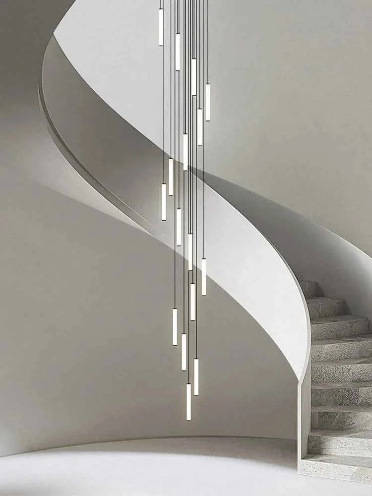 LED Long Chandelier Modern Home Decoration Pendant Lights Minimalist Attic Living Room Staircase Lighting Indoor Hanging Lamps