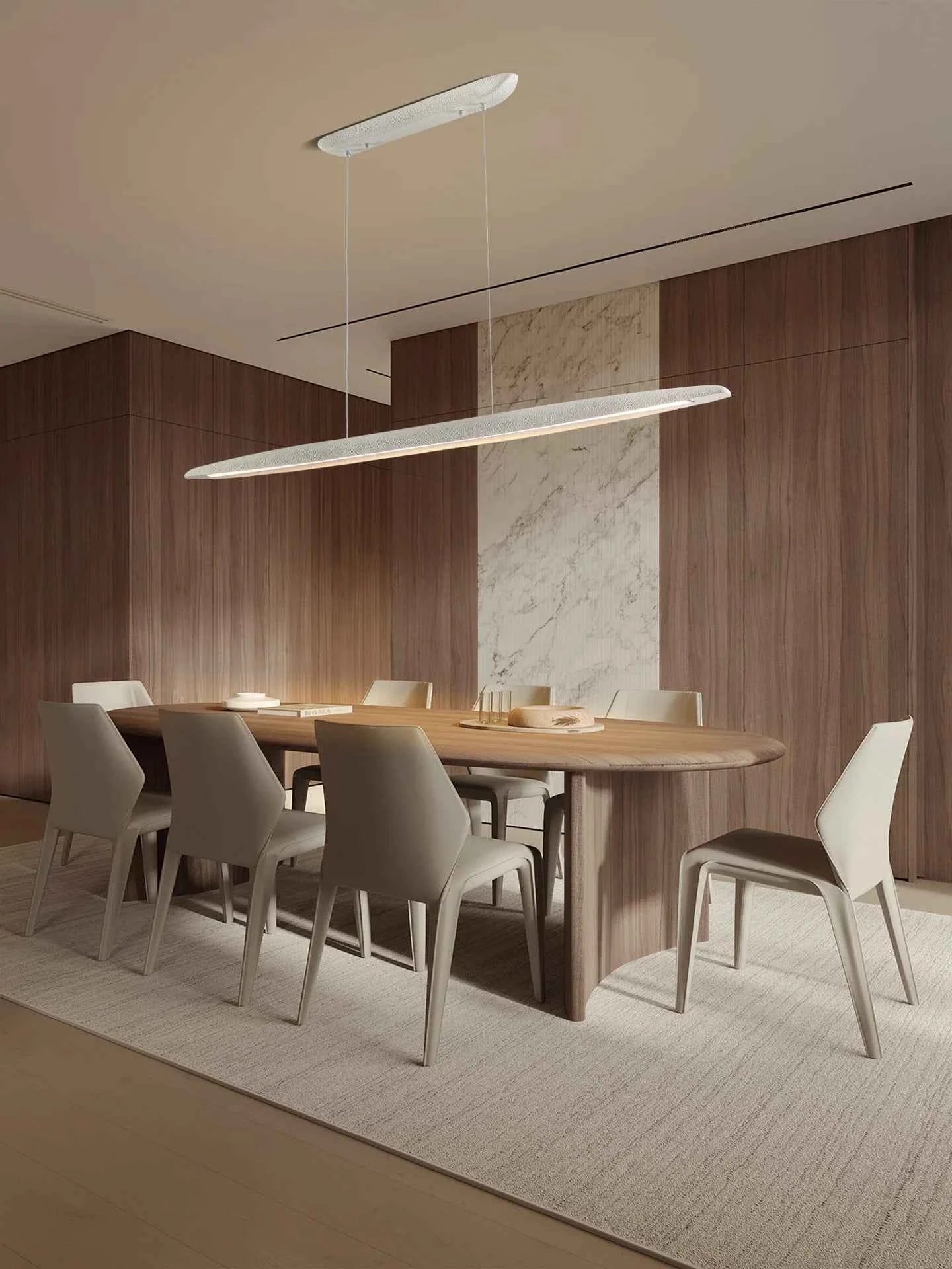 Modern Simple Strip Restaurant LED Ceiling Chandelier Nordic Wabi Sabi Home Interior Decor Bar Pendant Lamp Living Room Light