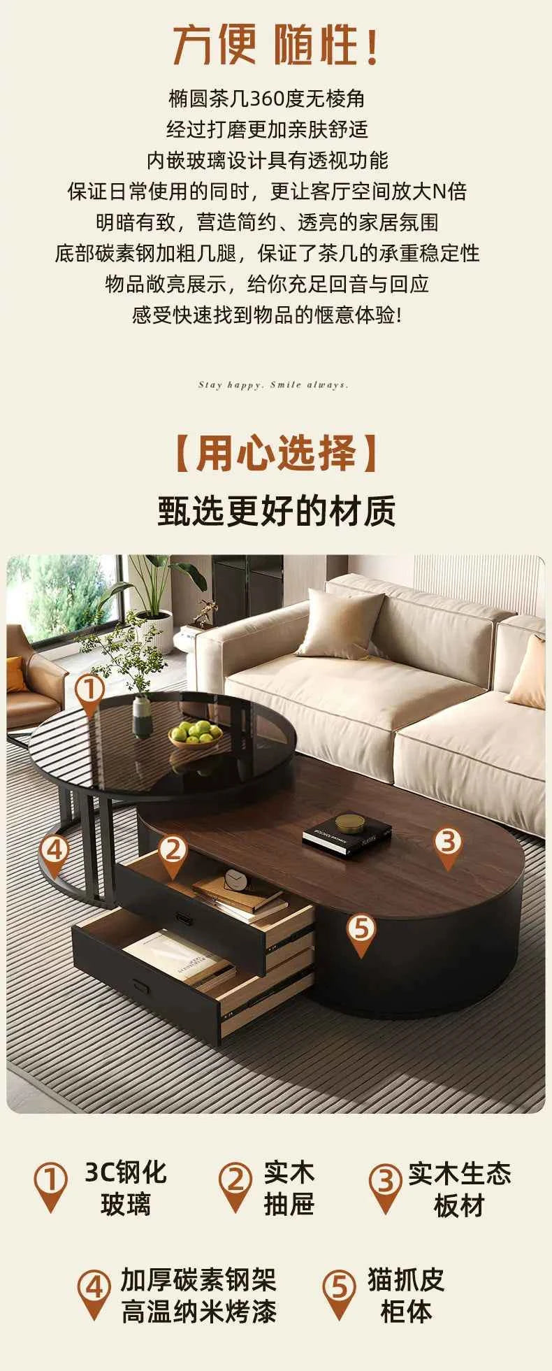 Modern Luxury Coffee Table Nordic Design Storage Coffee Tables Unique Aesthetic Mesa De Centro Sala Living Room Furniture