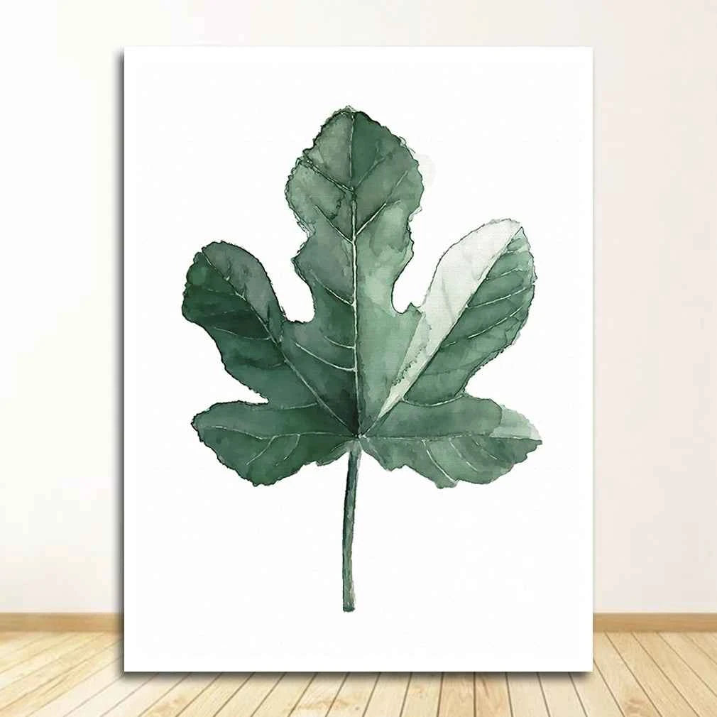 Wall Art Paintings for Living Room Home Decor Scandinavian Style Tropical Plants Poster Green Leaves Decorative Picture Modern