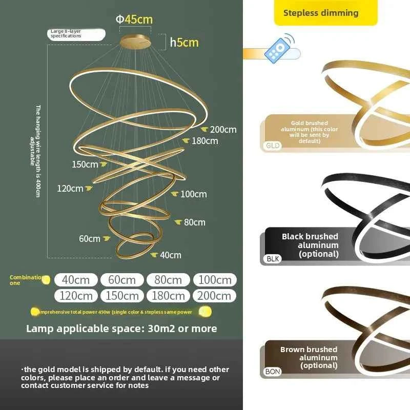 Luxury Large Pendant Lamp, Creative Design Chandelier for Loft, Duplex, Hotel Lobby, Living Room Decor