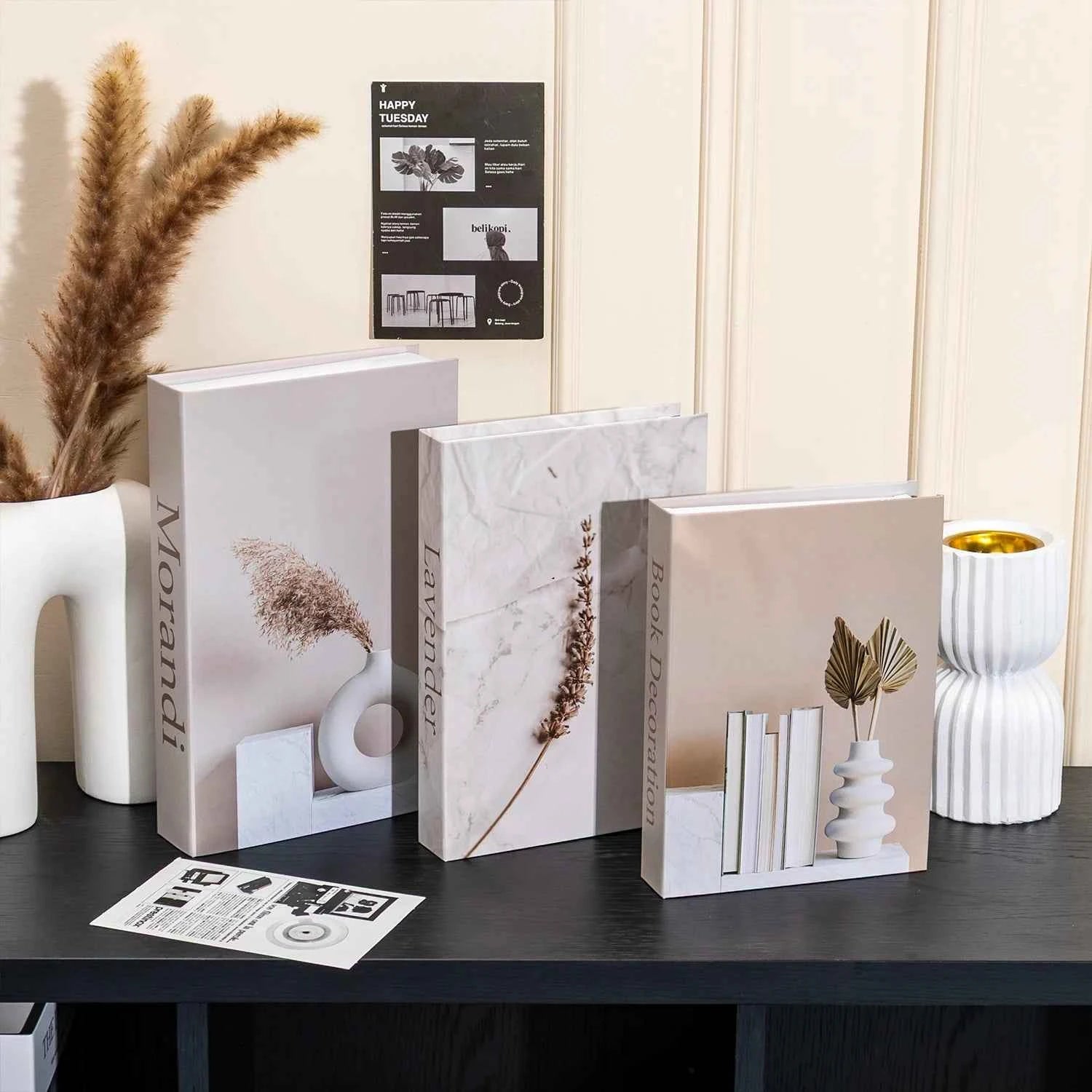 New 3Pcs/Set Multiple Size Fake Books Ornament Decorative Fake Book For Home Bookshelf Decor Living Room Coffee Table Books