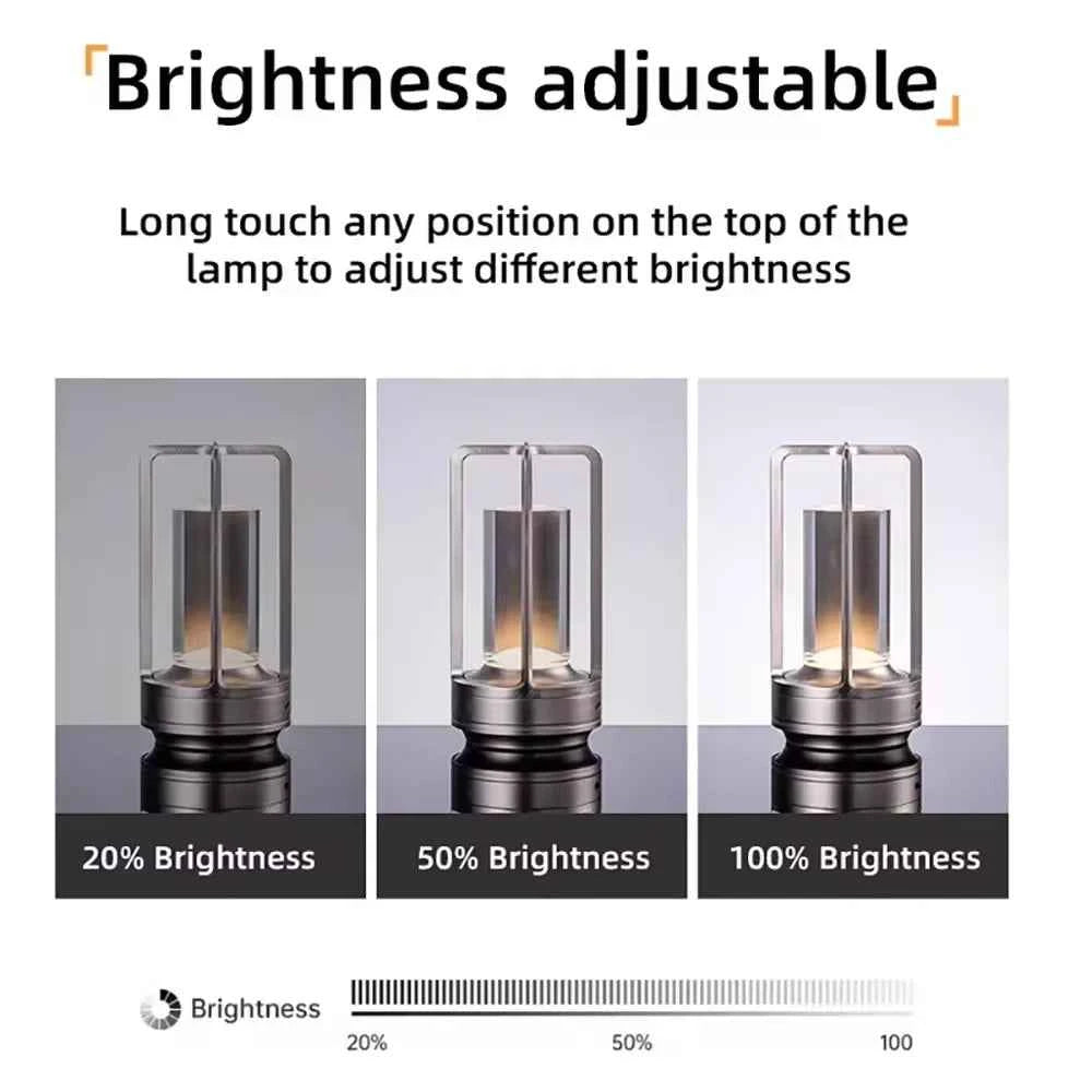 16 Modes Table Lamp LED Rechargeable Dimmable Mood Light Crystal Candle Room Decoration Portable Night Lights For Home Bar Gift