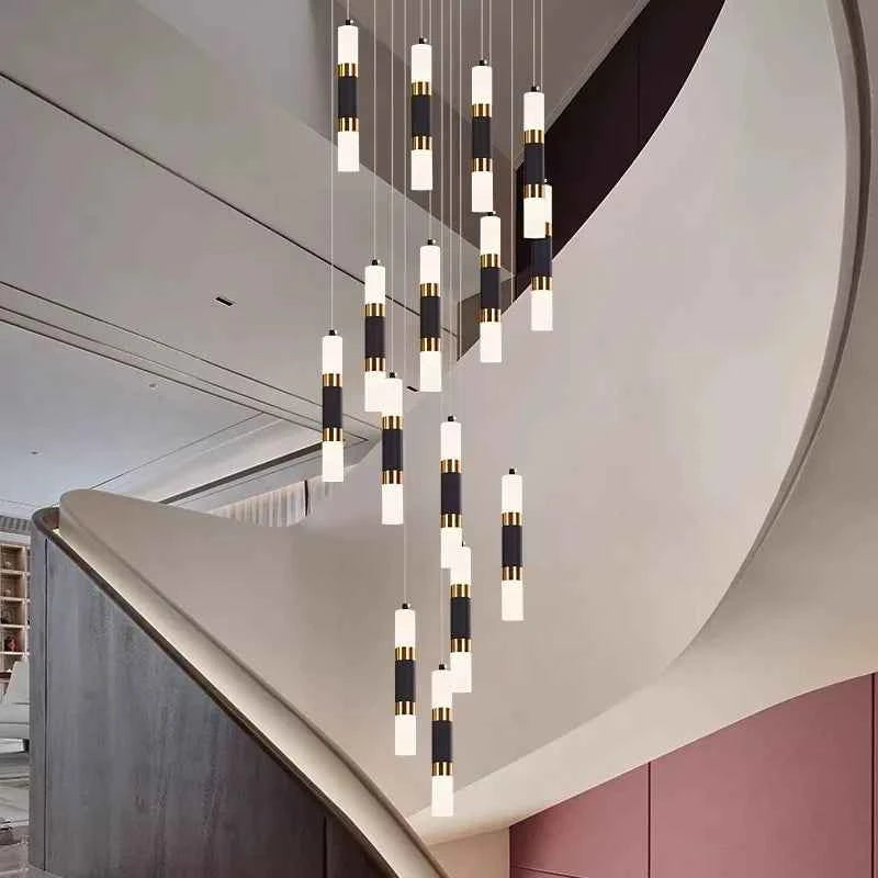 Modern Ceiling Chandelier Indoor Stair LED Decoration Chandelier Living Room Staircase Pendant Lights Duplex House Hanging Lamp