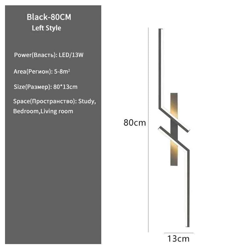 Modern Creative Strip Led Wall Light Minimalist Bedroom Bedside Wall Sconce Led Lights Living Room TV Sofa Background Wall Lamp