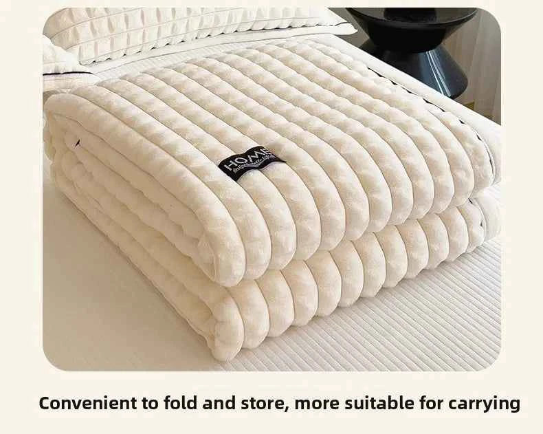 2025 A-Class Rabbit Fur Plush Blanket Multi-Functional Sofa Living Room Warm Decorative Autumn Winter Cozy Throw Blanket