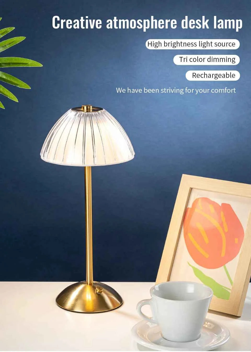 LED Table Lamp Touch Lamp Reading Light Rechargeable Light Wireless Retro Night Lamp Nordic For Study Bedroom Desk Lamp Bar Home