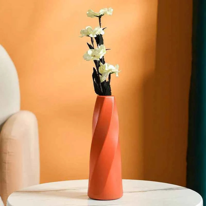 Simple Vase Decoration Living Room Flower Arrangement Vase Dining Table Light Luxury Style Vase Home Dried Flower Storage Bottle