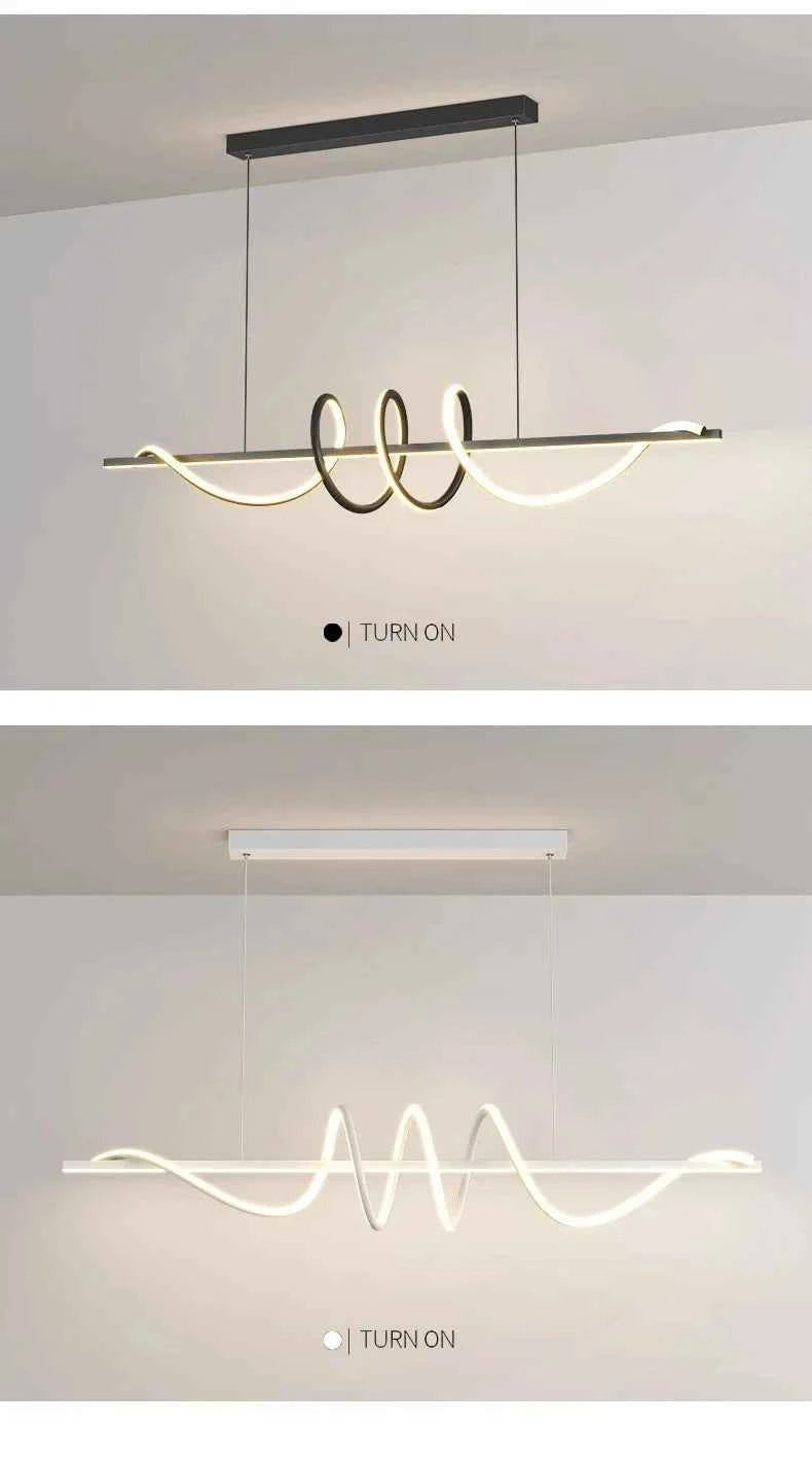 Minimalist Long Strip Restaurant Ceiling Chandelier Home Decor Bedroom Living Room Pendant Light Dining Table Bar Hanging Lamps