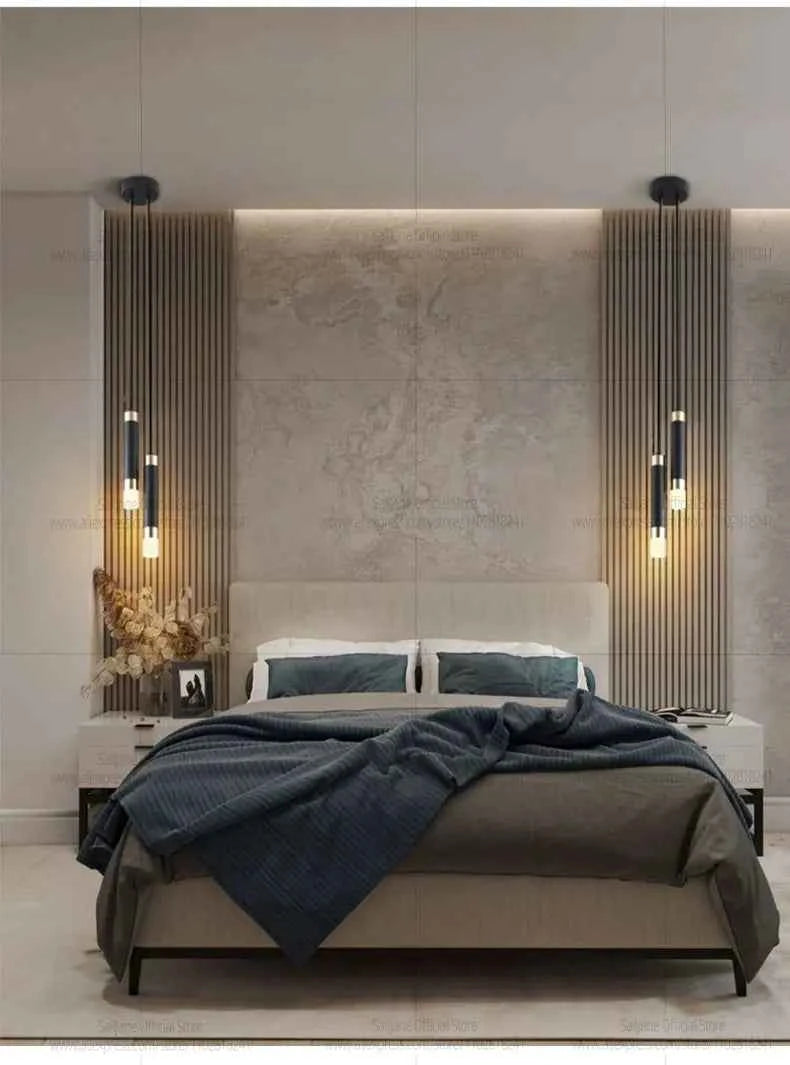 Modern LED Long Pendent Lamp Hanging Bedroom Bedhead pendant Light Suitable For Restaurant Bar Counter Decoration Chandelier