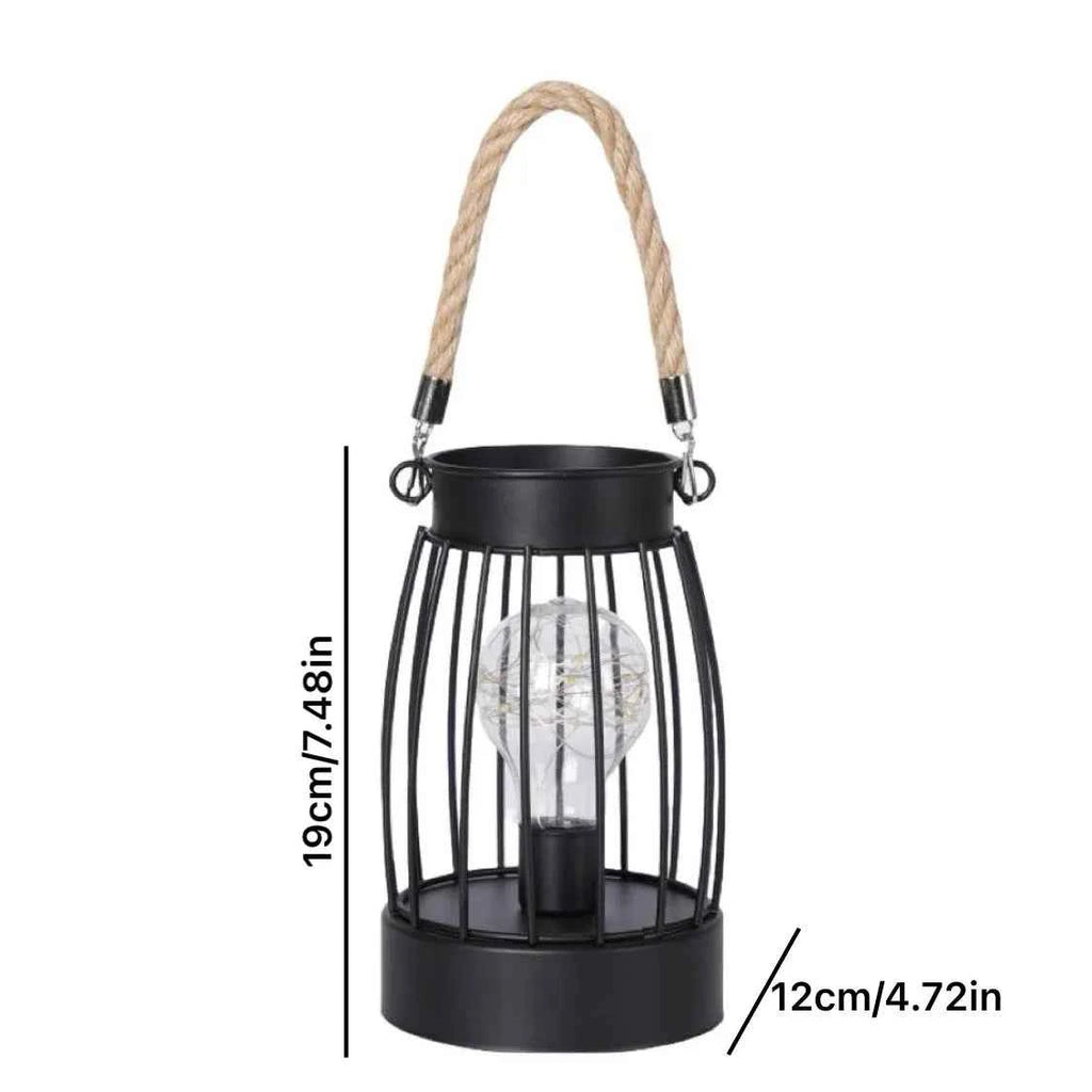 1PC Indoor Iron Wire Cage Design Night Light,Battery-Powered LED Lamp, Decorative Table Lighting for Bedroom, Living Room