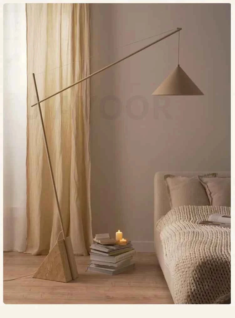Light French Floor Lamp Nordic Modern Living Room Lamp Bedroom Marble Standing Lamp Fishing Lamp Home Decoration Lamp LED Light