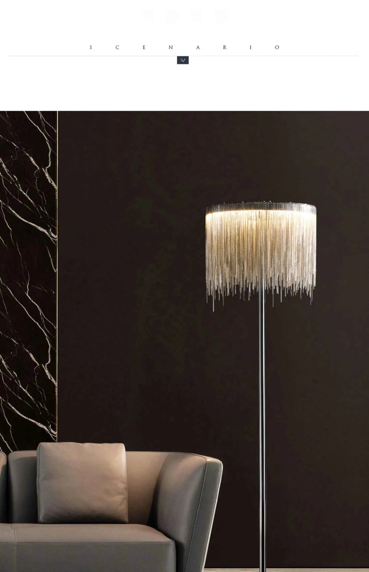 New Tassel Floor Lamp Living Room Bedside Light Luxury Bedroom Vertical Table Lamp Nordic Postmodern Simple Sofa Corner Art Lamp