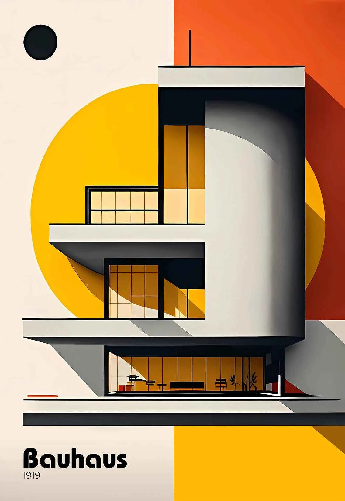 Fallingwater House Poster - Minimalist Bauhaus Classic Architecture Canvas Painting Wall Art for Living Home Decor