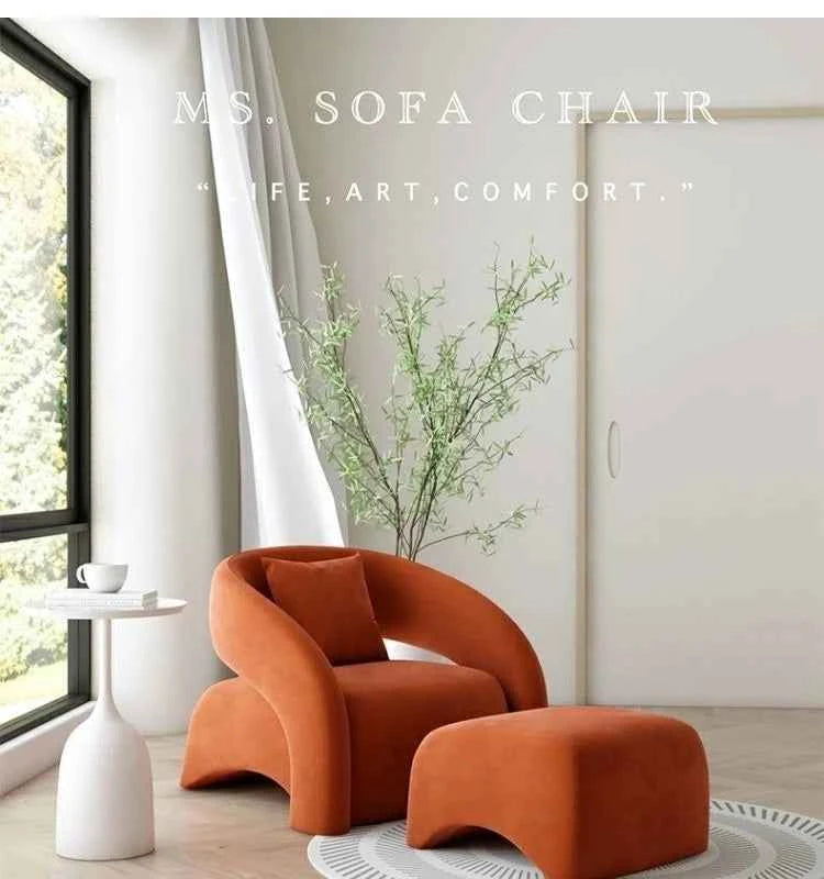 Minimalist Sofa Chair for Leisure - Curved Balcony Chair for Lazy Living Room