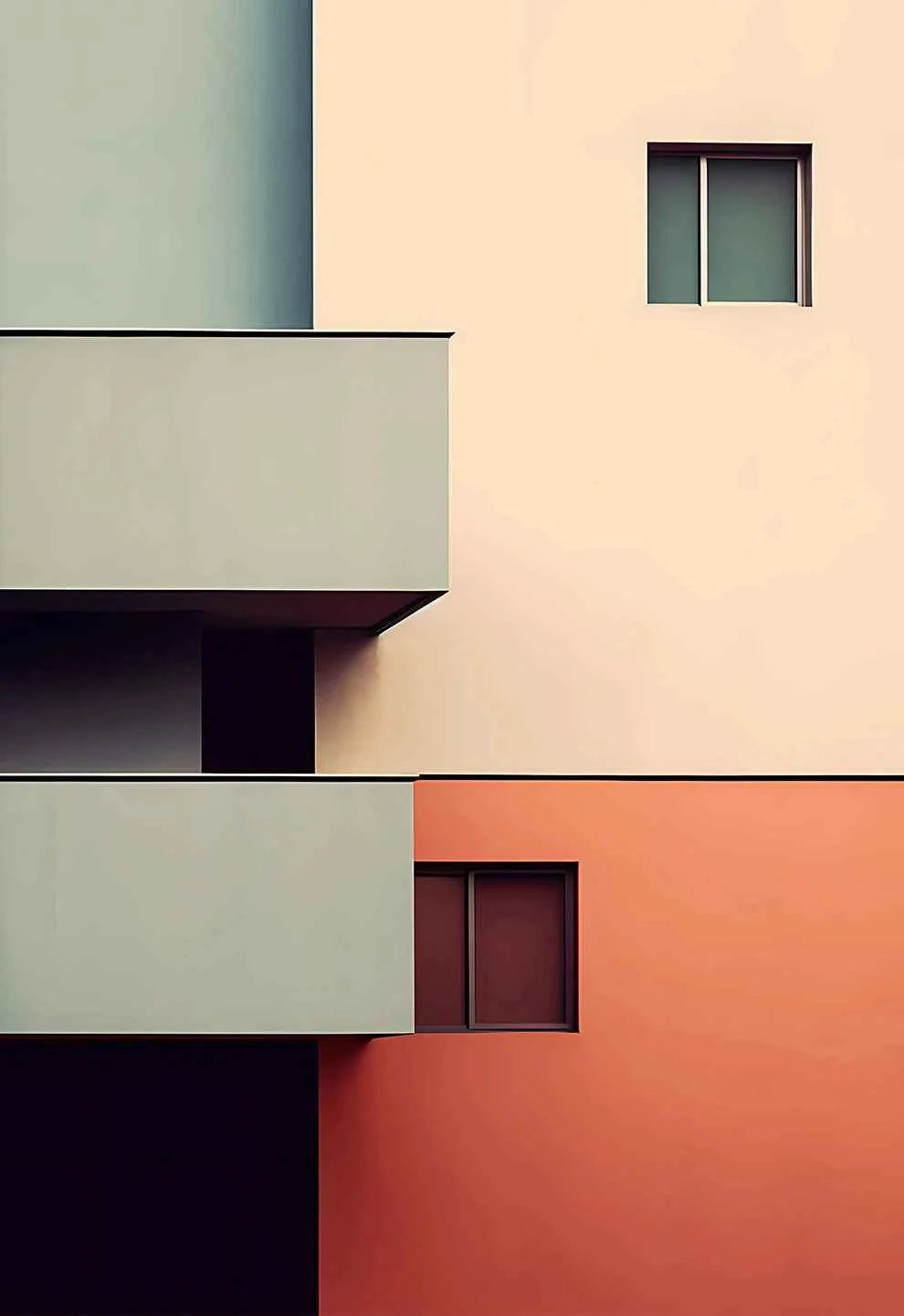 Fallingwater House Poster - Minimalist Bauhaus Classic Architecture Canvas Painting Wall Art for Living Home Decor