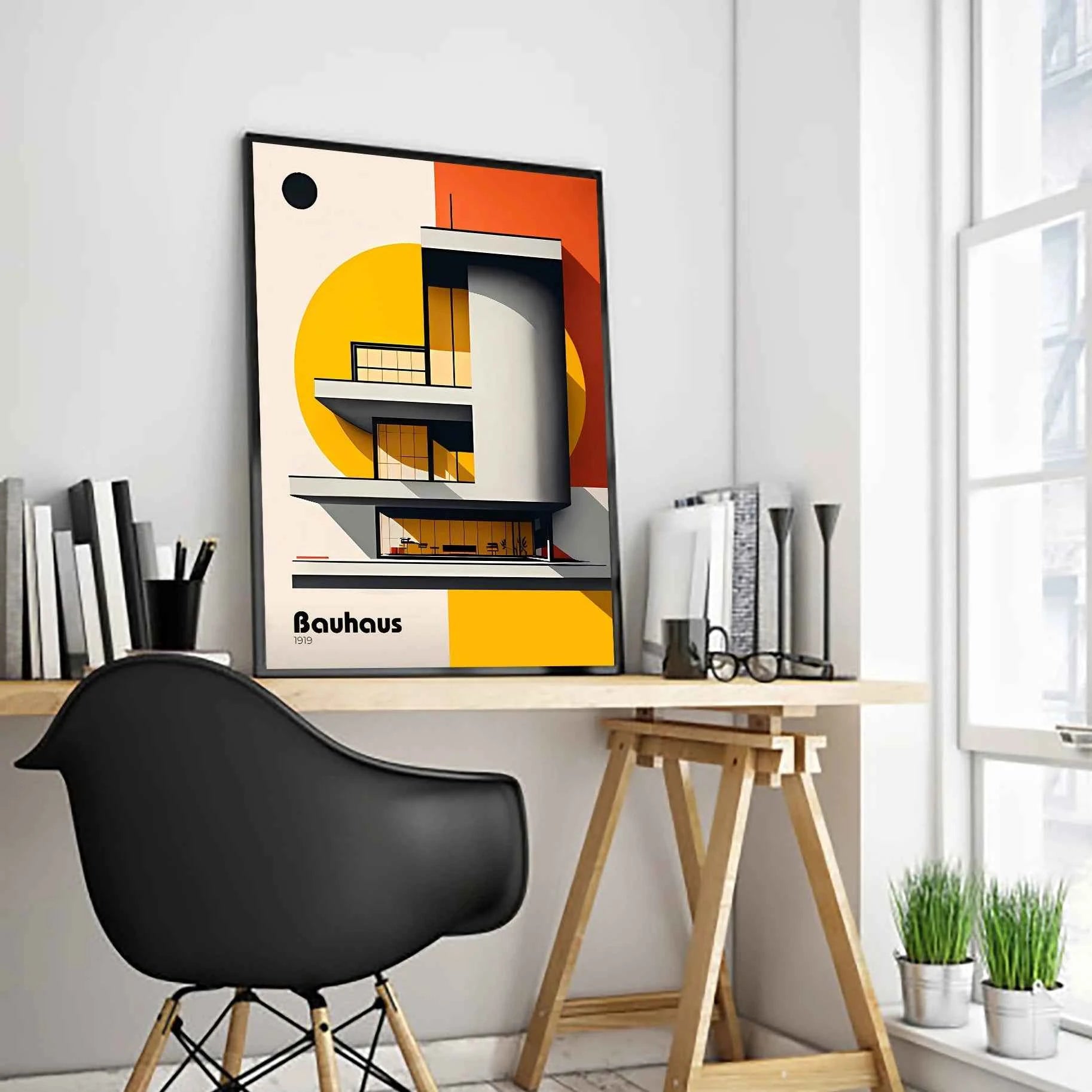 Fallingwater House Poster - Minimalist Bauhaus Classic Architecture Canvas Painting Wall Art for Living Home Decor