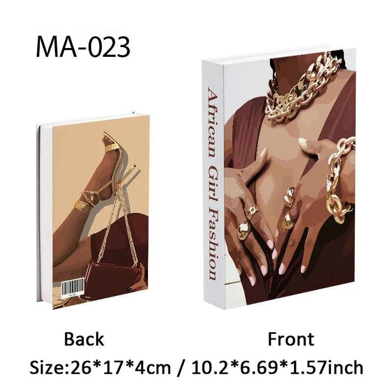 Luxury Openable Fake Books Box Decoration Fashion Black Women Magazine Coffee Table Book Villa Hotel Home Decor Shooting Props