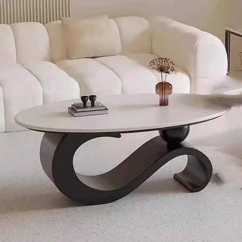 Mid Century Retro Coffee Table Beauty Luxury Oval Nordic Coffee Table Aesthetic Classic Table Basse De Salon Home Furniture