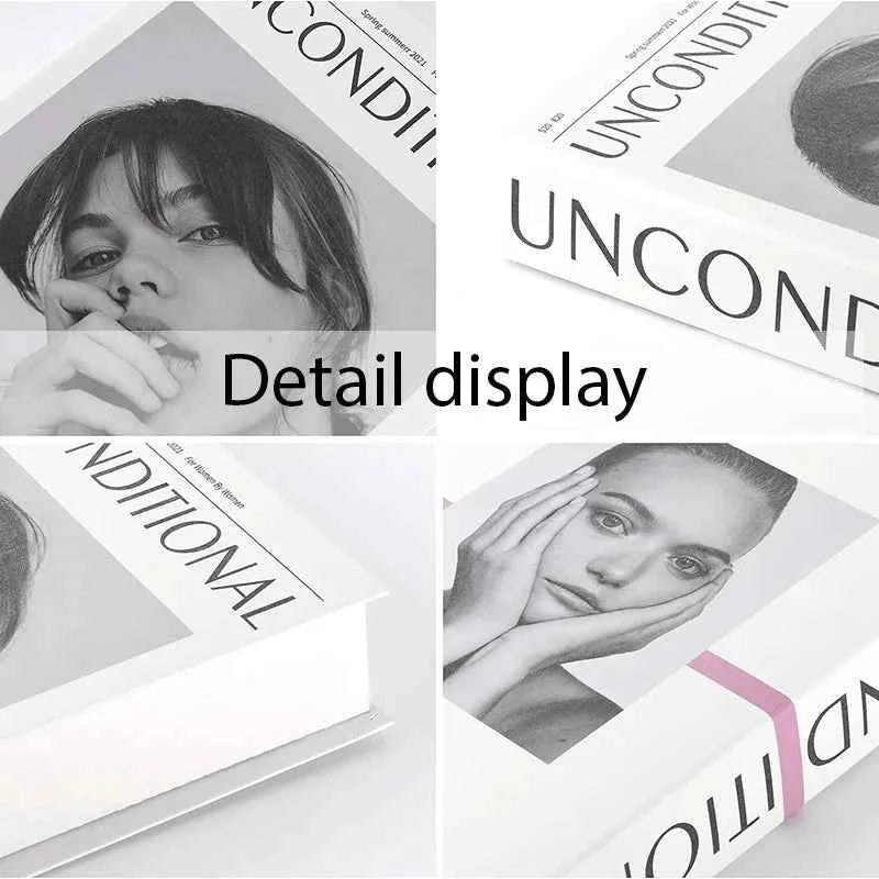 Luxury Openable Fake Books Box Decoration Fashion Black Women Magazine Coffee Table Book Villa Hotel Home Decor Shooting Props