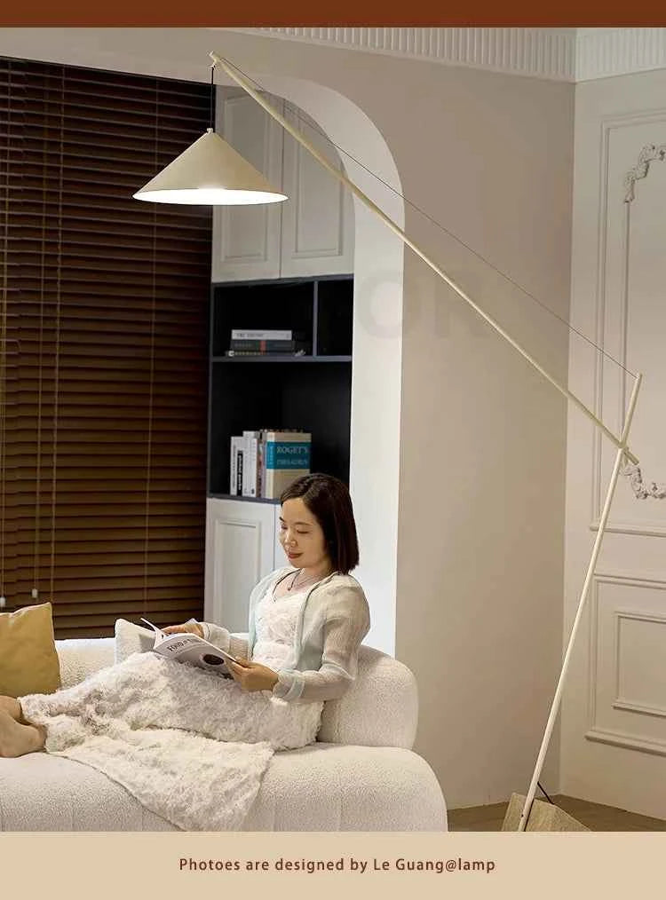Light French Floor Lamp Nordic Modern Living Room Lamp Bedroom Marble Standing Lamp Fishing Lamp Home Decoration Lamp LED Light