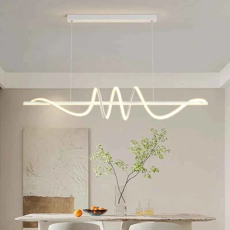 Minimalist Long Strip Restaurant Ceiling Chandelier Home Decor Bedroom Living Room Pendant Light Dining Table Bar Hanging Lamps