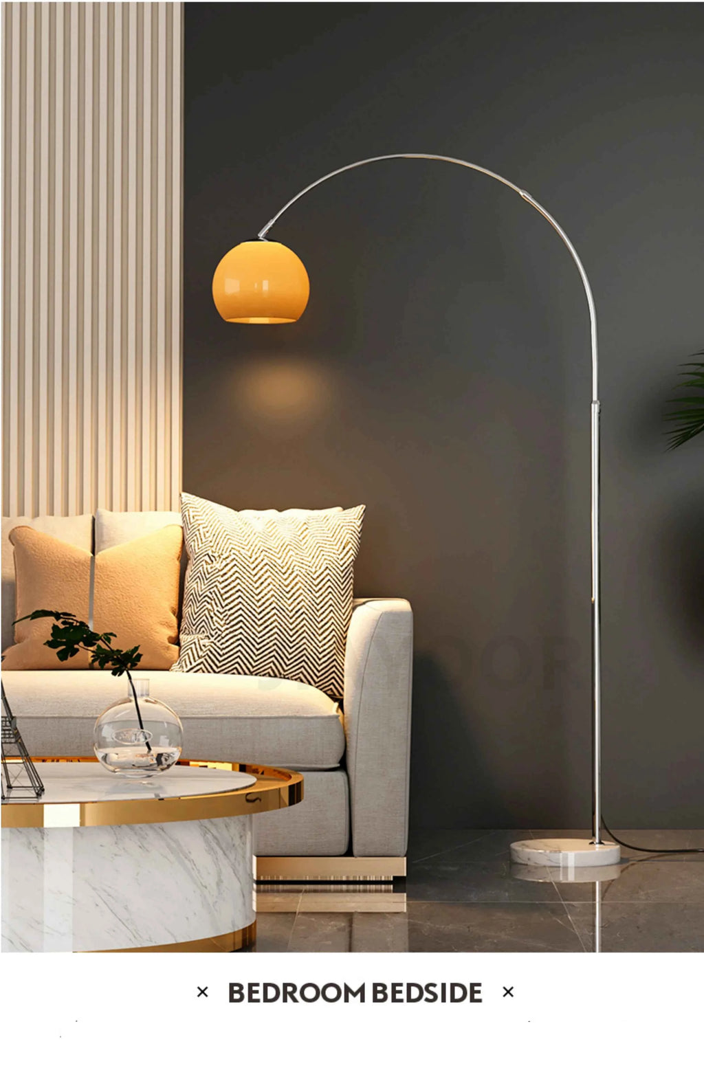 Nordic Living Room Atmosphere Floor Lamp Fishing Lamp Sofa Side Marble Standing Lamp Light Luxury LED Light Bedroom Bedside Lamp