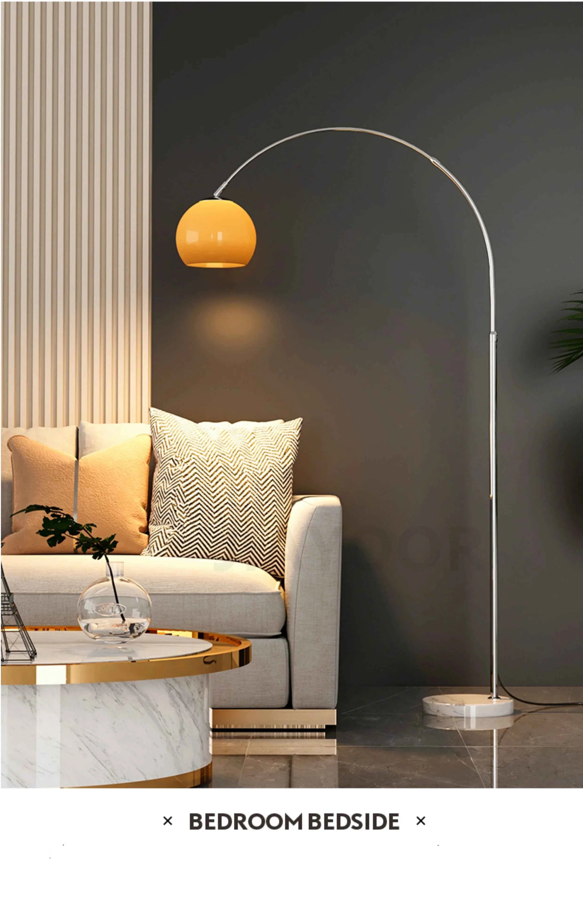 Nordic Living Room Atmosphere Floor Lamp Fishing Lamp Sofa Side Marble Standing Lamp Light Luxury LED Light Bedroom Bedside Lamp