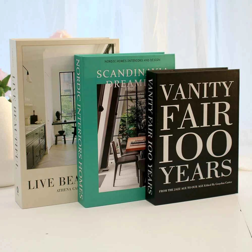 3Pcs/Set Luxury Decoration Fake Books Rich in layers Set of fake books Home Decor Ornaments cosmetic room Coffee Table Book