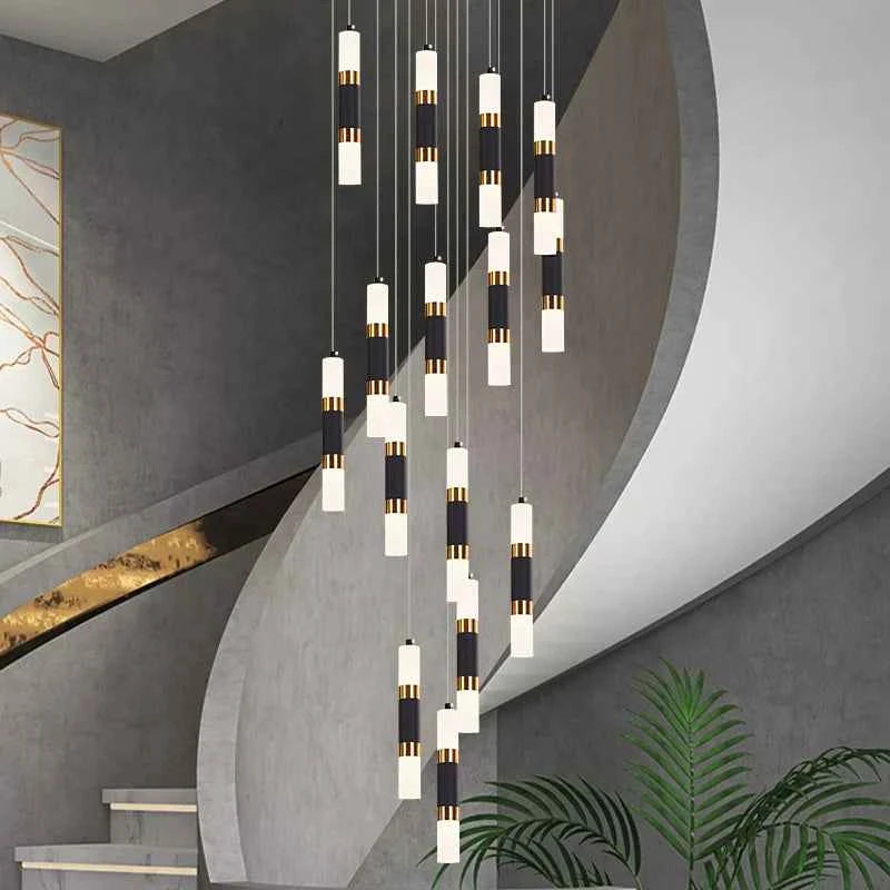 Modern Ceiling Chandelier Indoor Stair LED Decoration Chandelier Living Room Staircase Pendant Lights Duplex House Hanging Lamp