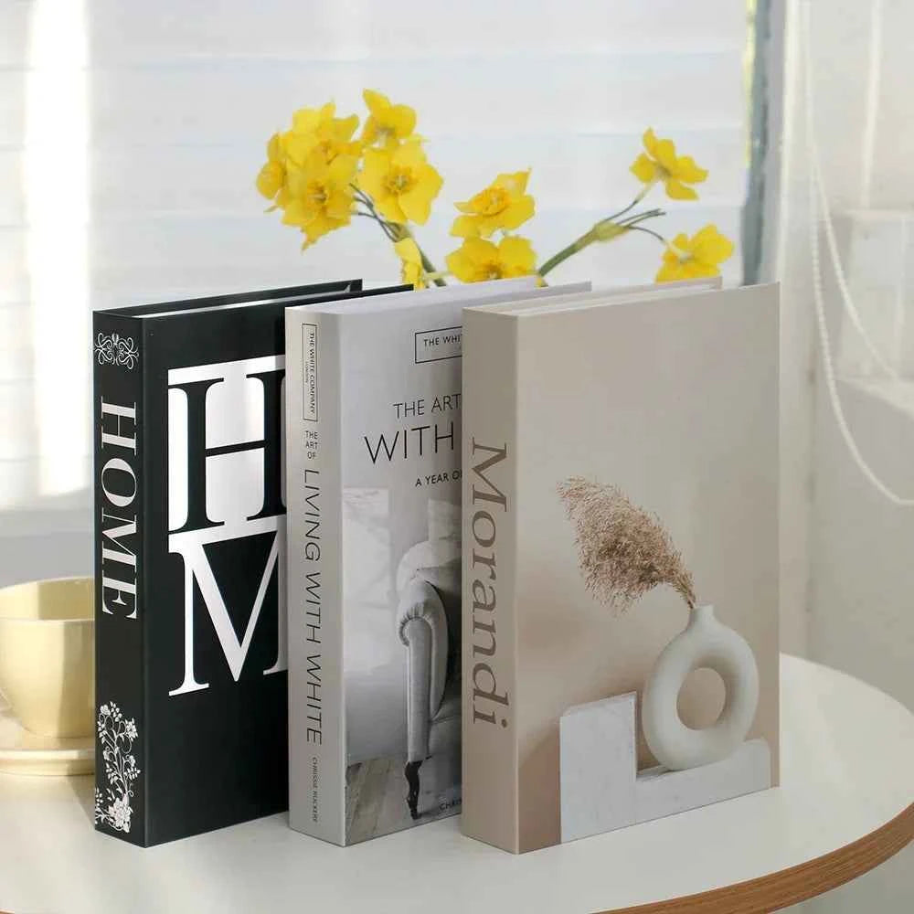 3Pcs/Set Luxury Decoration Fake Books Rich in layers Set of fake books Home Decor Ornaments cosmetic room Coffee Table Book