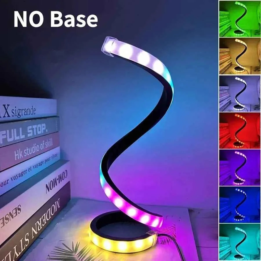 Creative Spiral LED Night Light 3 Colors Dimmable Desk Lamp Reading Light for Living Room Office Desk Bedroom Bedside Decor