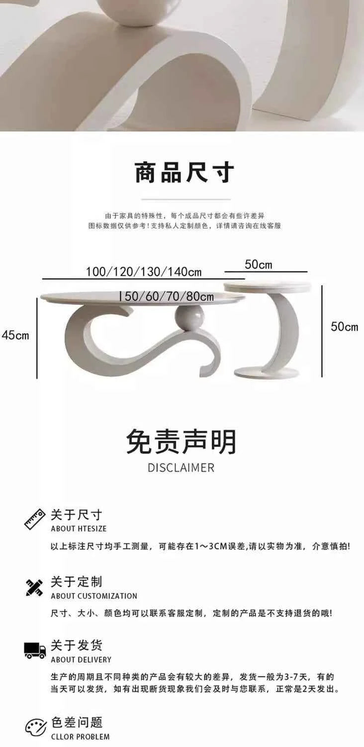 Mid Century Retro Coffee Table Beauty Luxury Oval Nordic Coffee Table Aesthetic Classic Table Basse De Salon Home Furniture