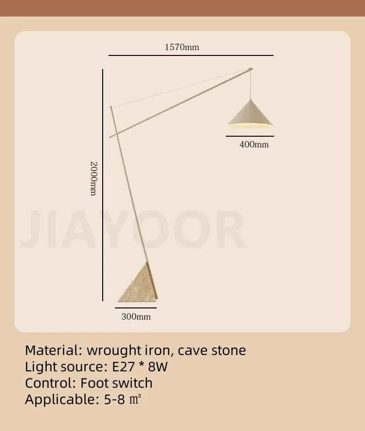 Light French Floor Lamp Nordic Modern Living Room Lamp Bedroom Marble Standing Lamp Fishing Lamp Home Decoration Lamp LED Light