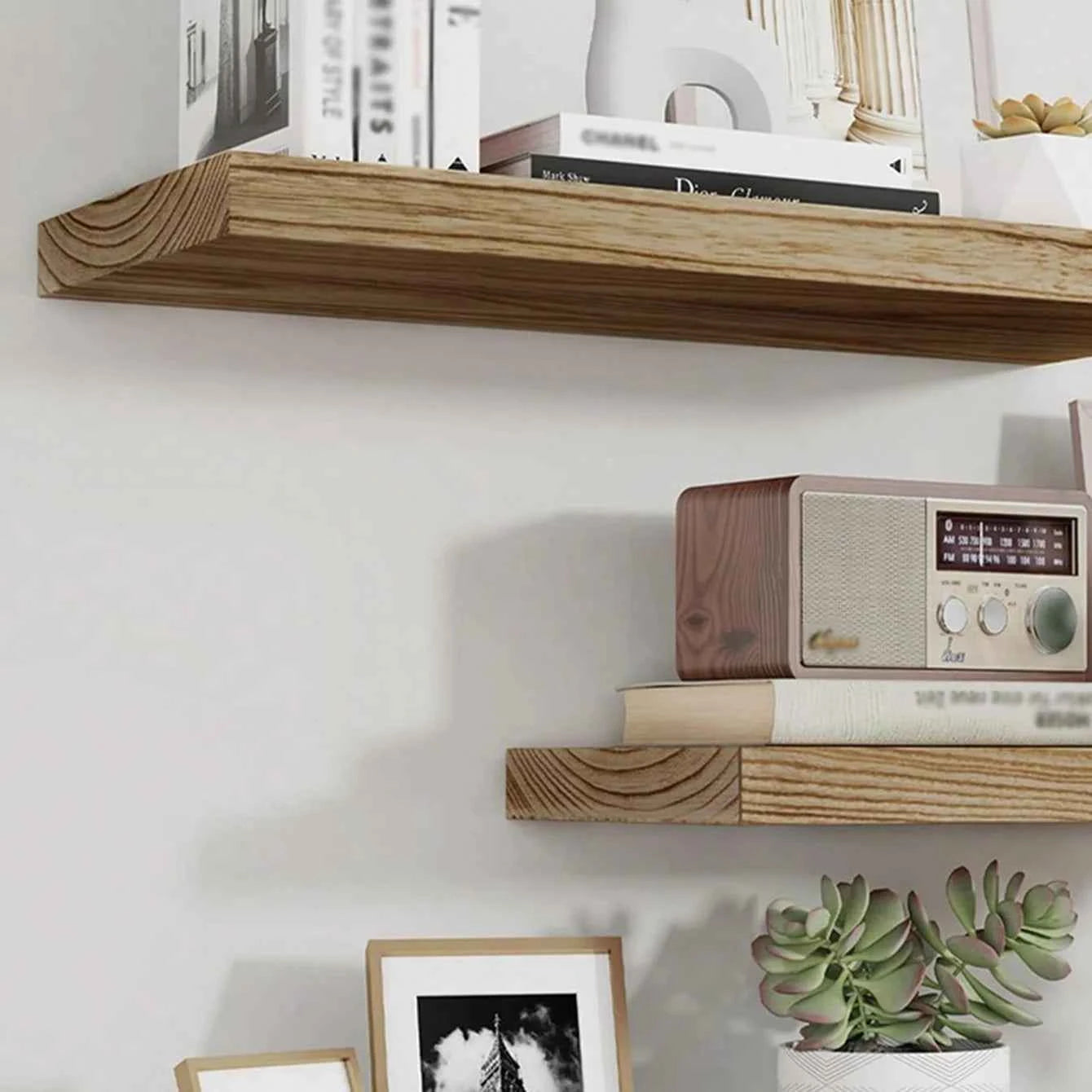 Wooden Floating Wall Shelf Art Storage Rack Rustic Wood Shelves For Wall Storage Wall Hanging Shelf Bedroom Home Decorations 1PC