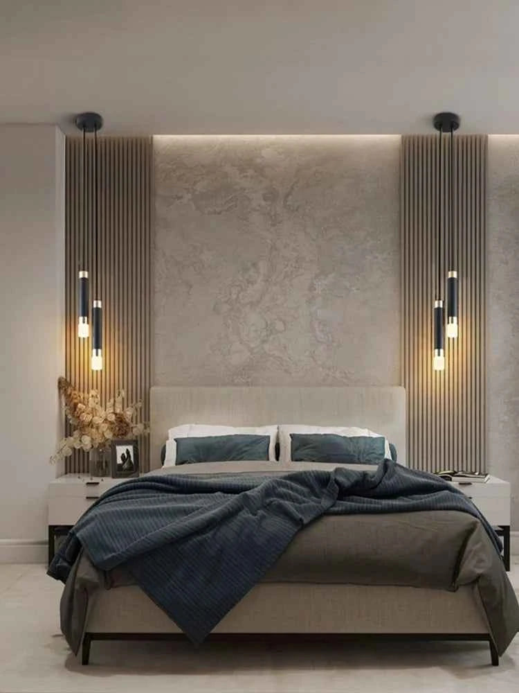 Modern LED Long Pendent Lamp Hanging Bedroom Bedhead pendant Light Suitable For Restaurant Bar Counter Decoration Chandelier