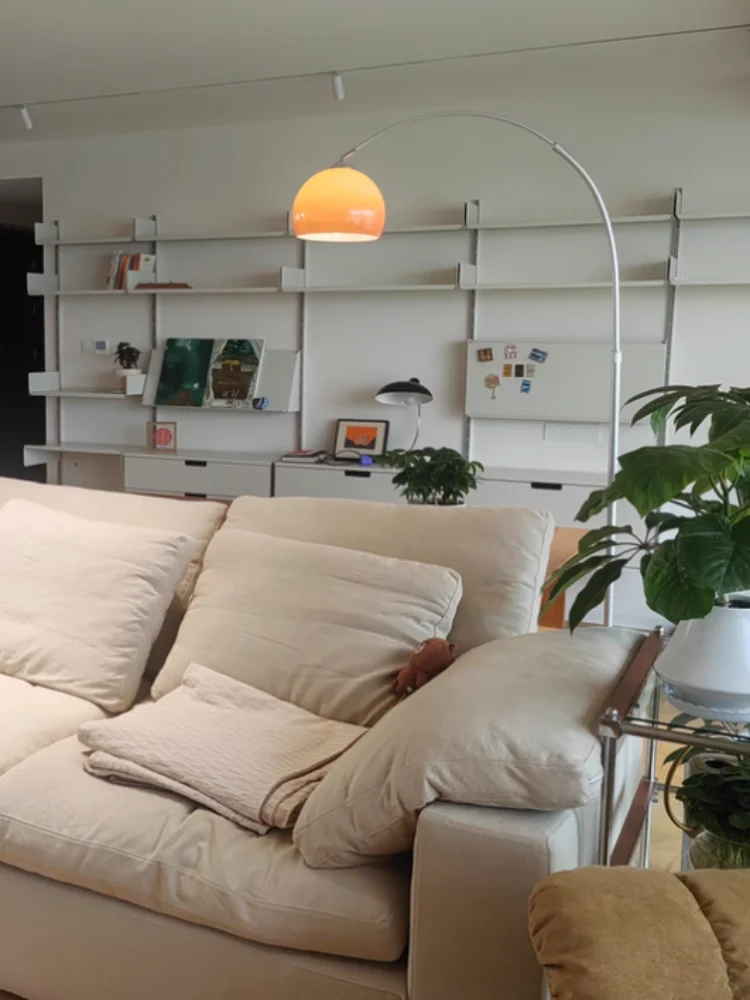 Nordic Floor Lamp - Luxury LED Living Room Atmosphere Fishing Lamp with Marble Base for Sofa Side and Bedroom Bedside Use