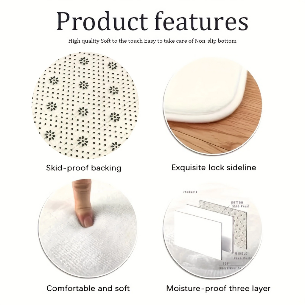 VIAKAMA Creamy Style Luxury High-End Carpet Sofa Coffee Table Rug Room Bedside Mat Anti-Slip Front Door Home Decoration - The Homemakers Hub