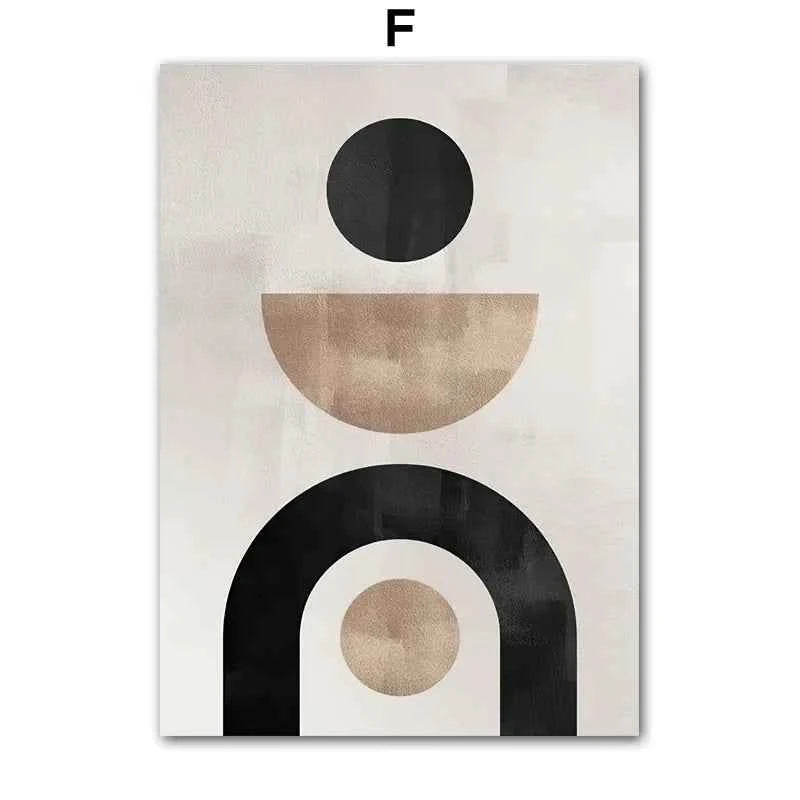 Wall Art Beige White Flower Vintage Abstract Geometry Print Living Room Home Decoration Poster Canvas Painting Wall Pictures